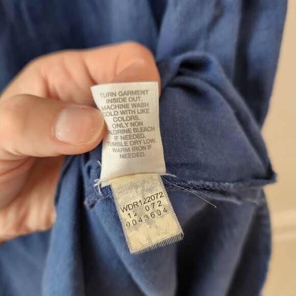 J. Jill Purejill Blue 100% Linen Layered Mini Dress Textured Overlay Women's S - Picture 8 of 8